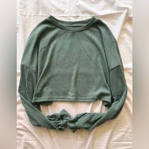 Green Crop Sweater